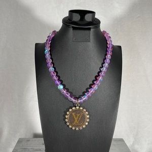 SANDRA LING UPCYCLED NECKLACE PURPLE/BLUE